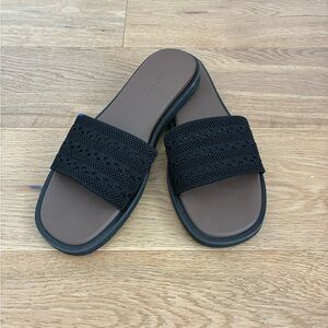 Rothy's Black Knit Slide Sandals